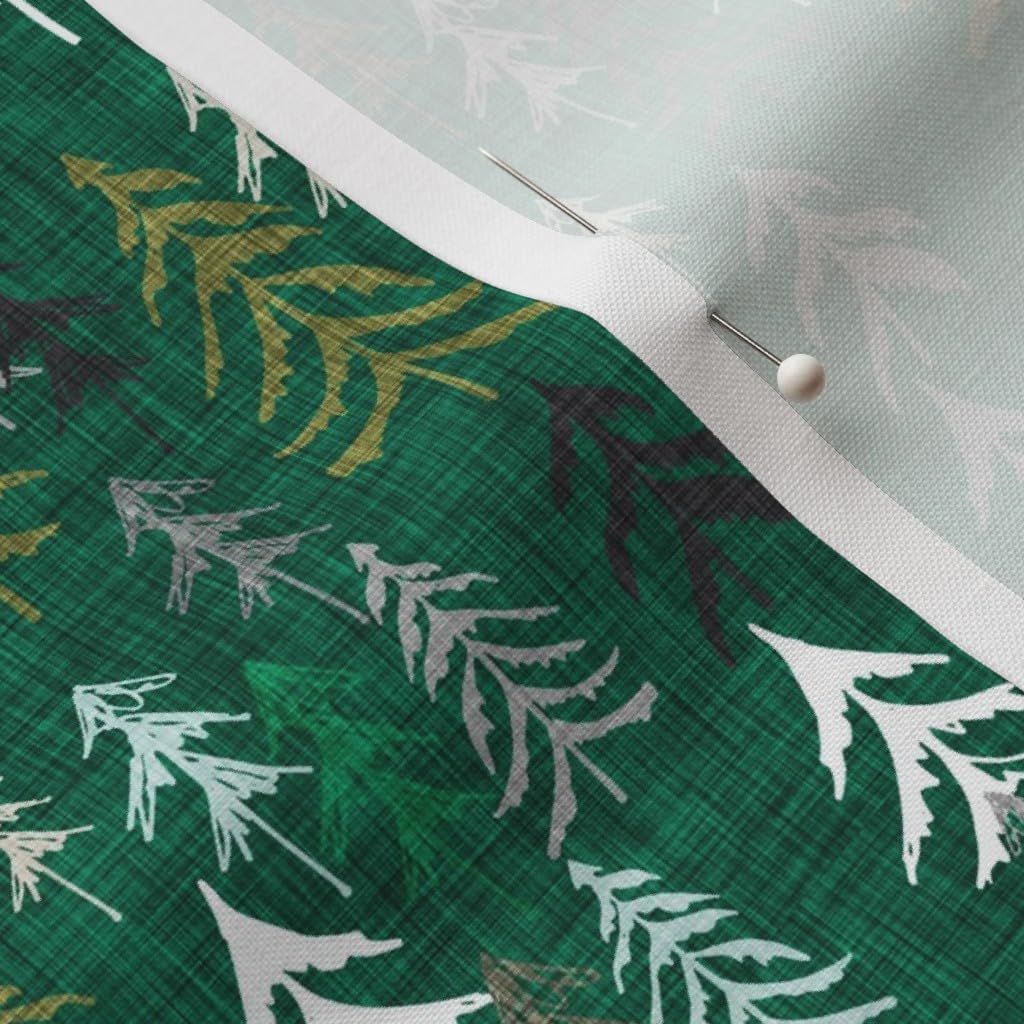 Spoonflower Fabric - Dark Green Forest Woods Pine Tree Hiking Adventure Christmas Printed on Petal Signature Cotton Fabric by The Yard - Sewing Quilting Apparel Crafts Decor