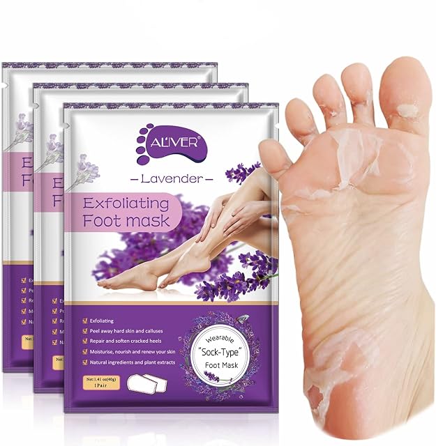 Foot Peel Mask 3 Pack -Exfoliating Foot Mask for Calluses, Dry Cracked Heels and Dead Skin - Moisturize and Repair Rough Foot with Natural Ingredients - Easy to Use at Home - Fits for Women & Men
