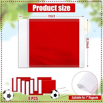 Mepase 4 Pcs Replacement Soccer Flags Red Soccer Corner Flags