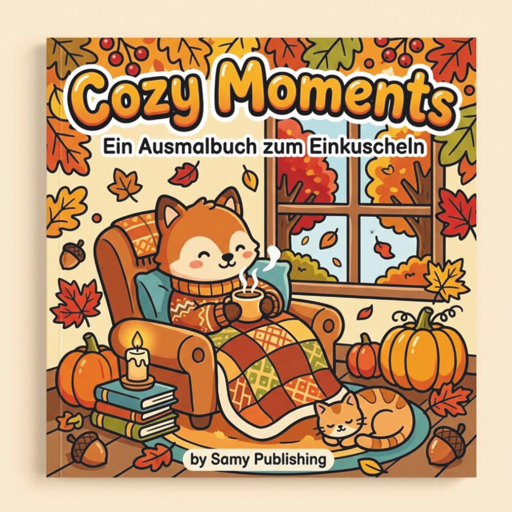 Cozy Autumn Mini Things: Mein herbstliches Mini-Motive Malbuch: Einfache kleine Bilder mit dicken Linien zur Entspannung (Cozy Jahreszeiten-Serie (Frühling, Sommer, Herbst, Winter))