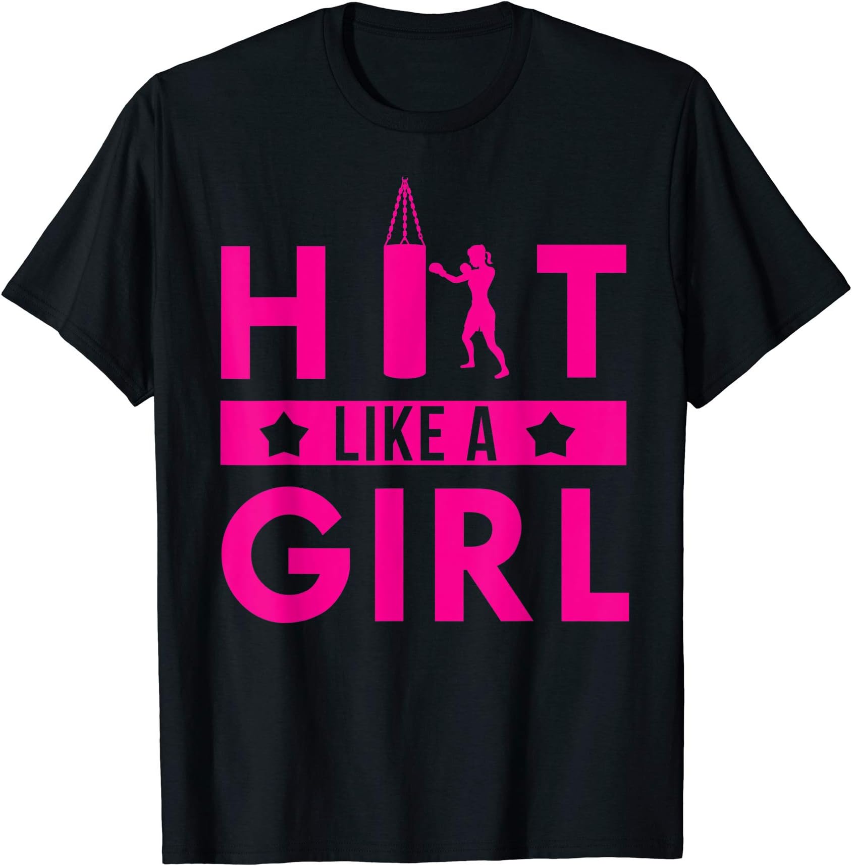 Boxing Quotes ApparelHit Like A Girl Punching bag Boxer Boxing Quote T-Shirt T-Shirt
