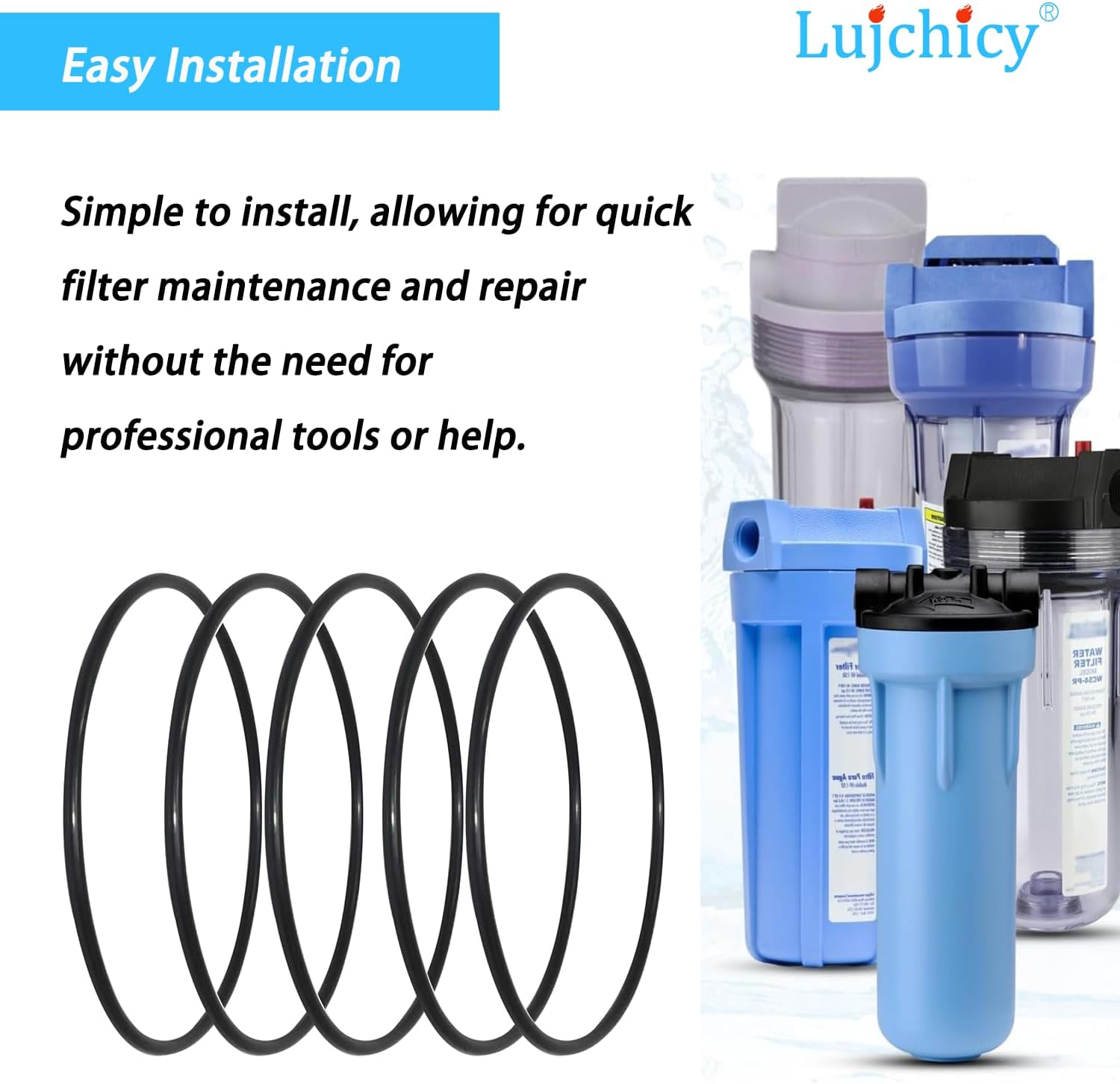 W34-OR 5/Pack Replacement American Plumber, Water Filter for American Plumber 4-1/8" X 3-7/8 X 1/8，152030 Filter O-Ring Fits Pentek 151120 Water Filter Housing