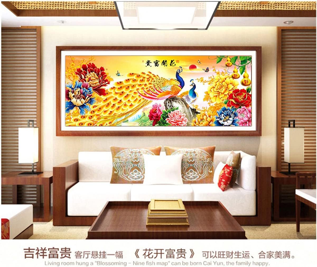 Instarry 5D DIY Diamond Painting Kits Large Size Full Drill Peacock Mosaic Crystal Embroidery Living Room Kitchen Wall Decor 39.4x15.7 inch