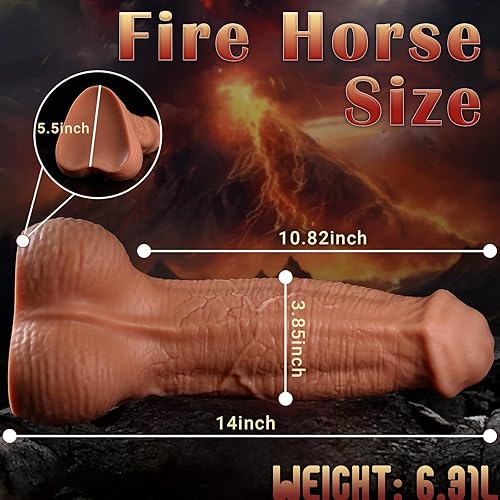 Miniatura 5 de Consolador de caballo extra grande de 14 pulgadas, consolador grande de 3.85 pulgadas de diámetro, consolador grande de monstruo grande con fuerte