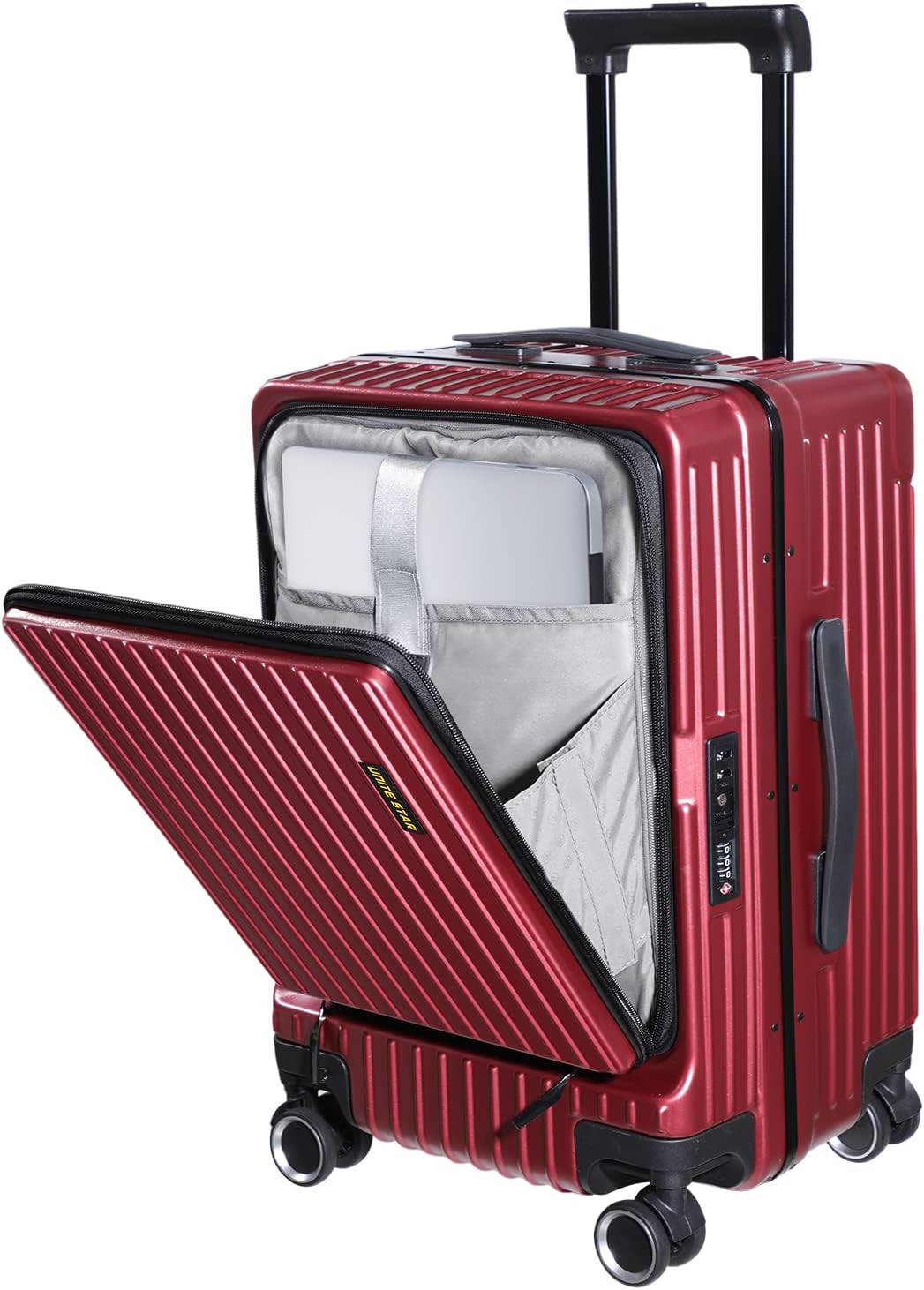 S Unite Star 20 Inch Carry On Luggage with Front Laptop