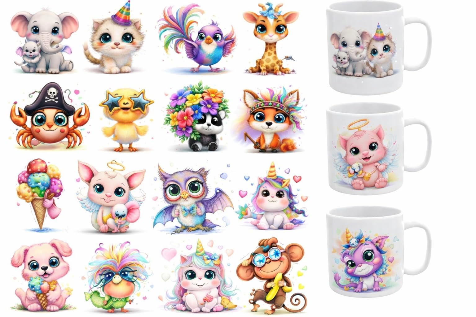 UV DTF Cup Wraps Transfer Stickers, 19 Pattern Waterproof Decals for Mug Glass Water Bottle, 6.35 cm DIY Crafts for Notebook Luggage Laptop Car