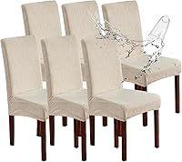 Vista 21 de Fundas Impermeables para Sillas de Comedor, Fundas para Sillas de Comedor Elásticas Parsons Fundas para Sillas, para Comedor Cocina Protector