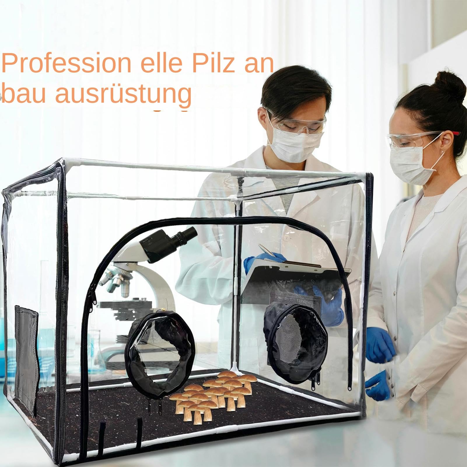 Tenda da allevamento di funghi, airbox per allattamento | tenda per la coltivazione della camera di frutta, scatola per la distillazione della micologia ben visibile con cappa aspirante, per esigenze