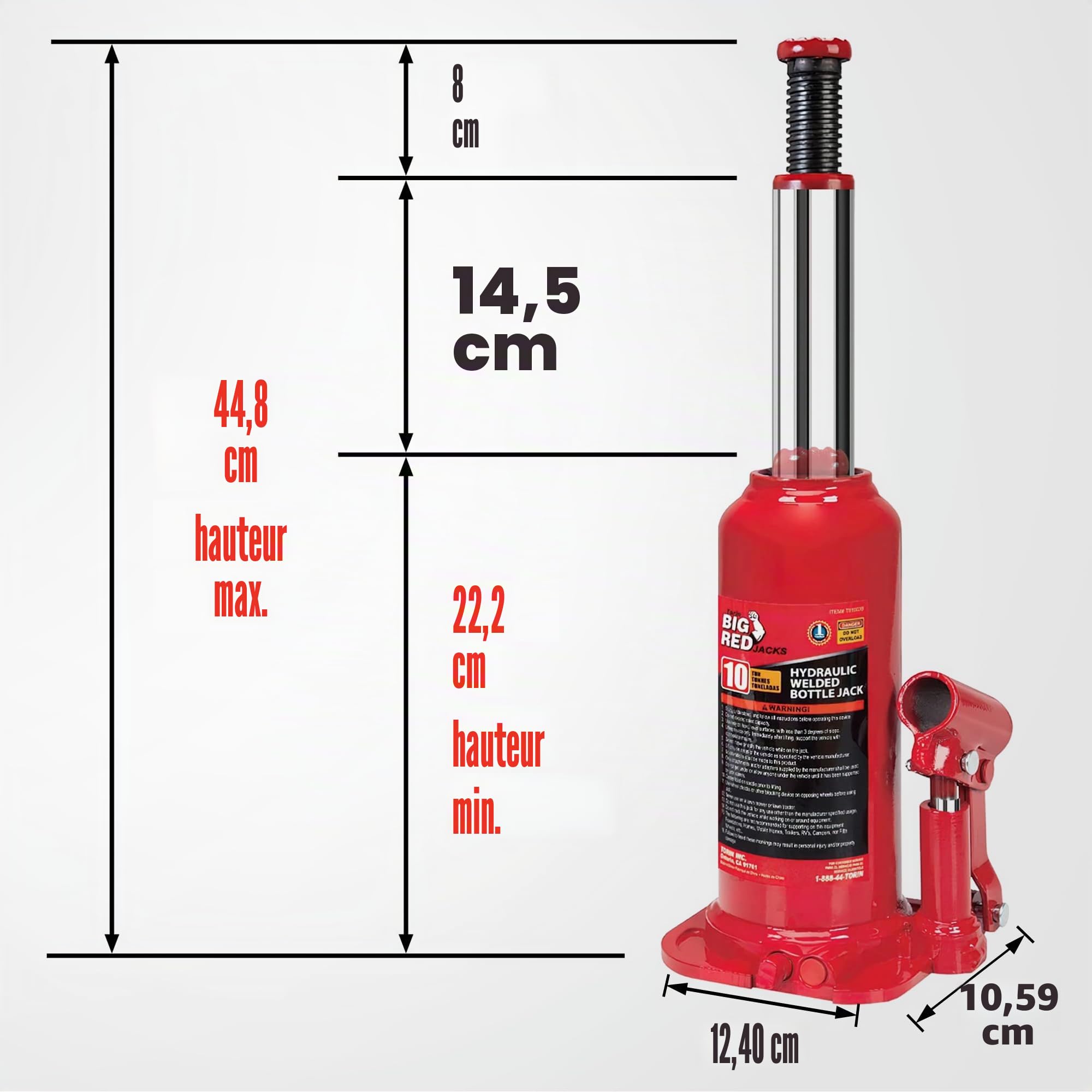 Torin BIG Red Cric Bouteille hydraulique – 50 tonnes