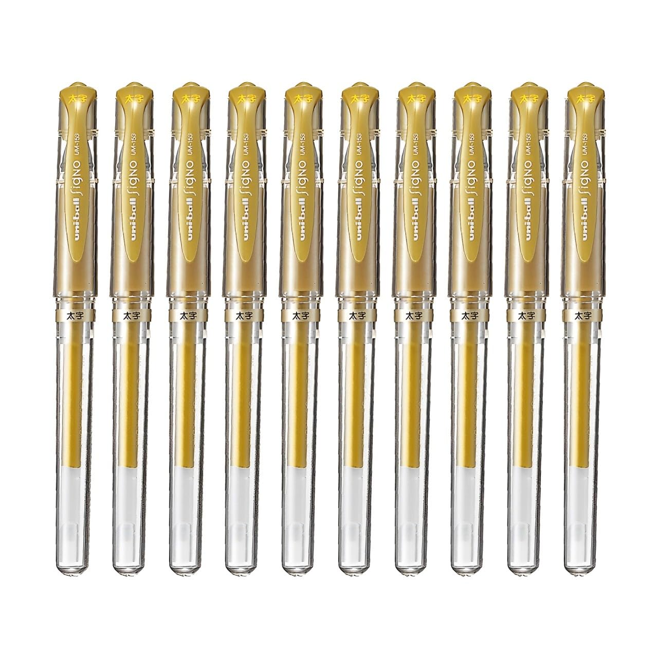 Uni Signo Large 1,0 mm roller encre gel or UM-153 pour papier noir - 6