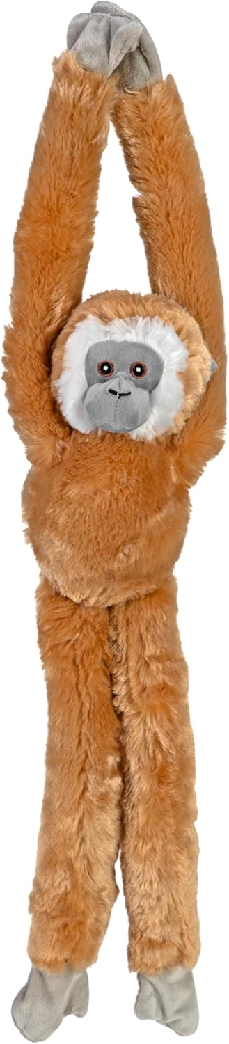 Wild Republic Ecokins Hanging Gibbon, Stuffed Animal, 22 inches, Gift for Kids, Plush Toy, Made from Spun Recycled Water Bottles, Eco Friendly, Child’s Room Decor