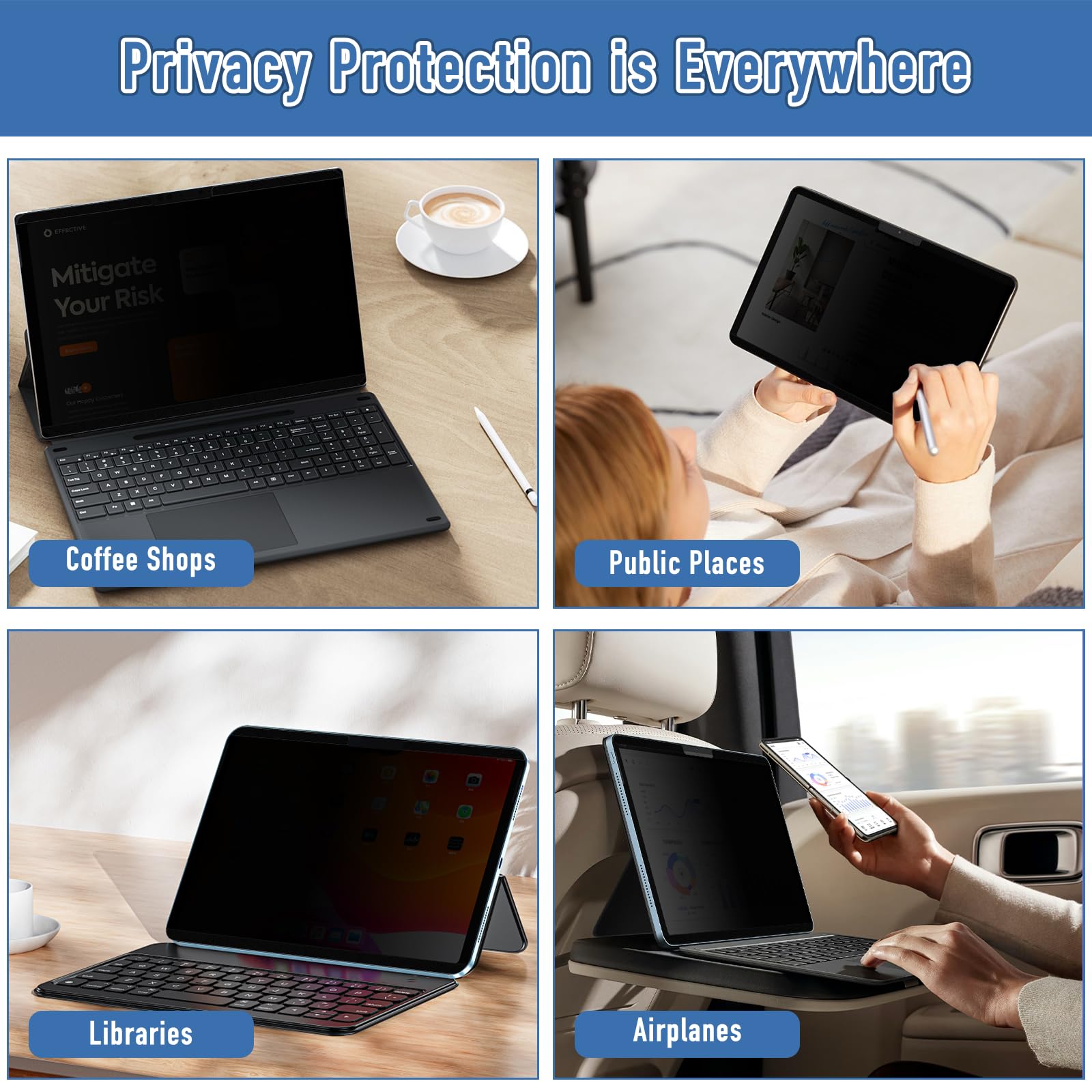 Magnétique Filtre de Confidentialité pour Microsoft Surface Pro 12 2025 (écran 12"), Amovible, Anti-Espion, Anti-éblouissement, Anti-Rayures, Filtres d'écran pour Ordinateur Surface Pro 12"