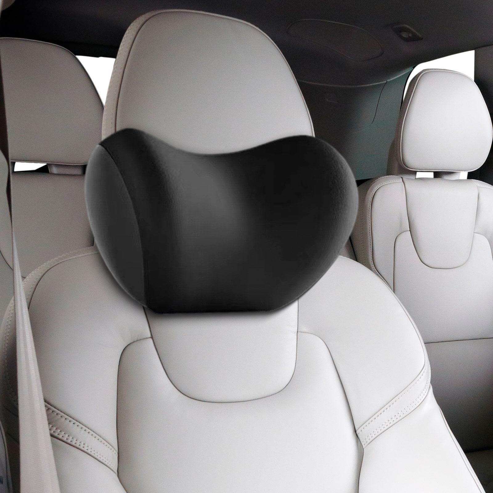 MagiDeal Car Neck Pillow with Adjustable Strap Head Rest Cushion Memory Foam for Driving Seat, Sofa, Bed, Room, Black