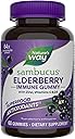 Nature’s Way Sambucus Elderberry Immune Support Gummies for Kids & Adults* with Black Elderberry Extract, Vitamin C, Vitamin D3, and Zinc, 60 Gummies (Packaging May Vary)