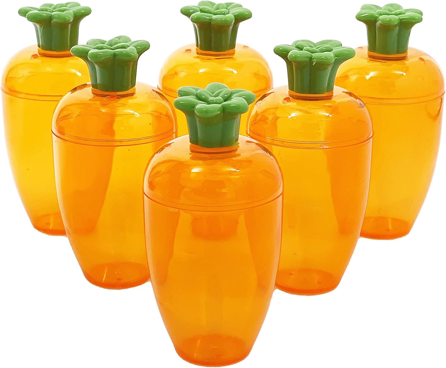 The Dreidel Company Fillable Easter Carrots Containers, Bright Orange Plastic Carrot, Perfect For Easter Hunt, Surprise 5.5" Inch Carrots (6-Pack)