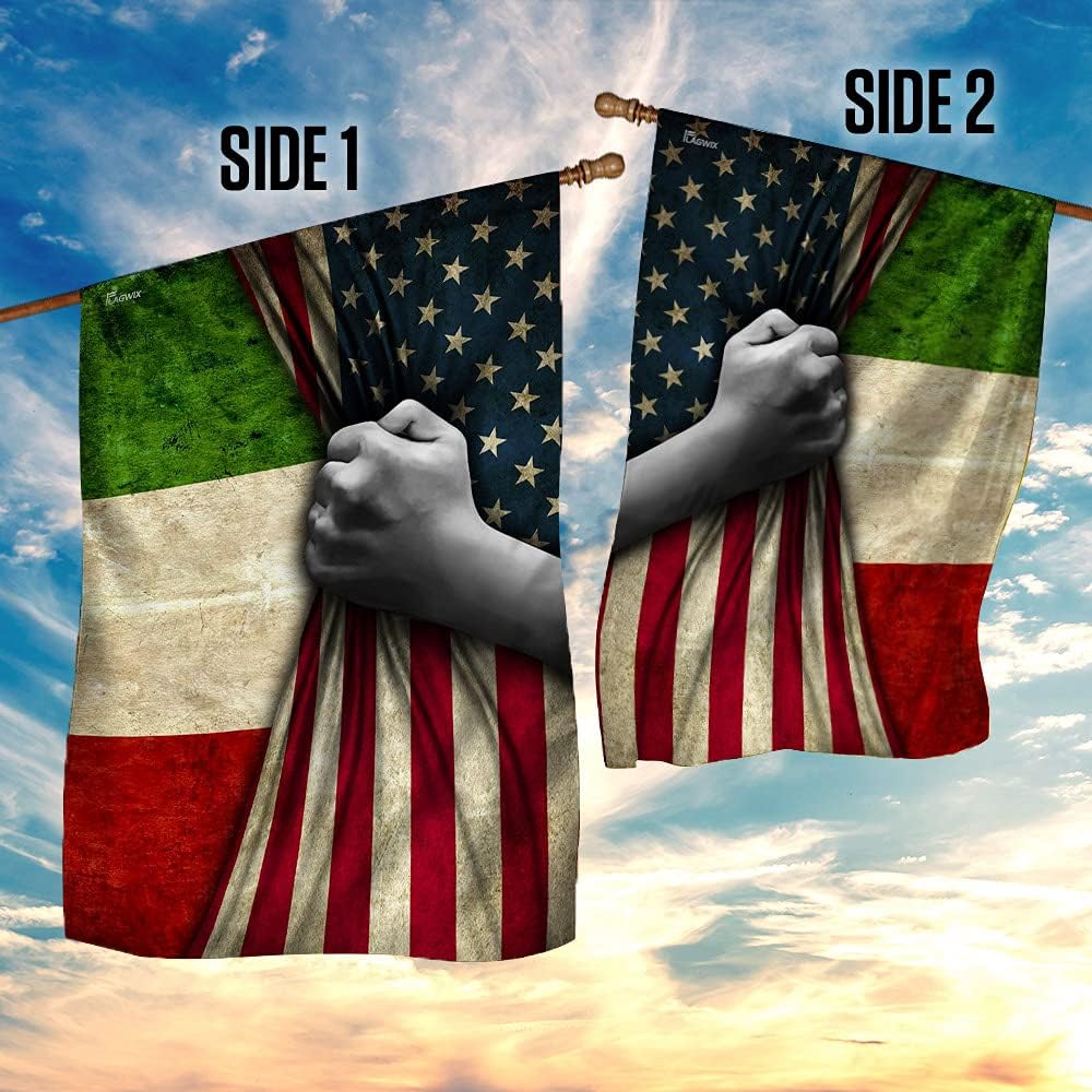 FLAGWIX Italian American Flag - 4th of July Decorations For Home, House Flag 30x40 - USA House Garden Flags Premium Polyester, Double Sided Heavy Duty Canvas, Decorative Indoors Outdoors Flags - Image 5