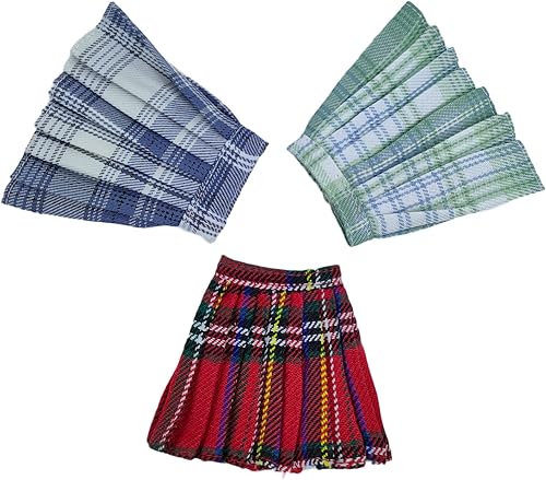 Miniatura 6 de Ropa de muñeca de 3 unidslote para muñecas de 11.5 pulgadas, falda plisada, faldas de estudiantes de cosplay, accesorios de muñecas de 16 (estilo F)