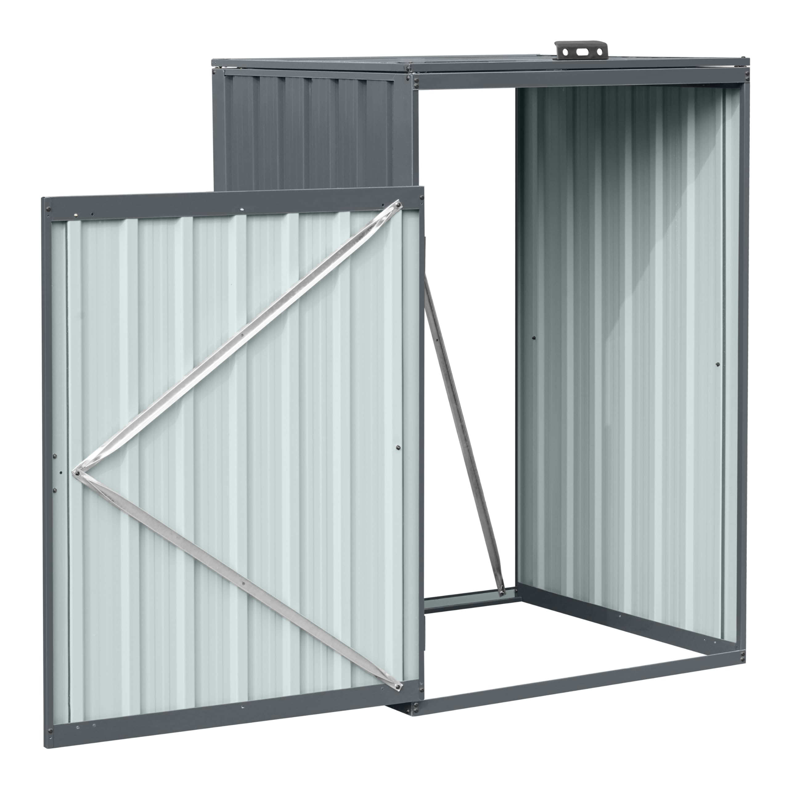 Axi Owen Cache Poubelle Métallique Anthracite/Acier Galvanisé Résistant Aux Intempéries - Abri Poubelle pour 1 Conteneur - Max. 240L - Abri Poubelle Extérieur avec Excellente Ventilation