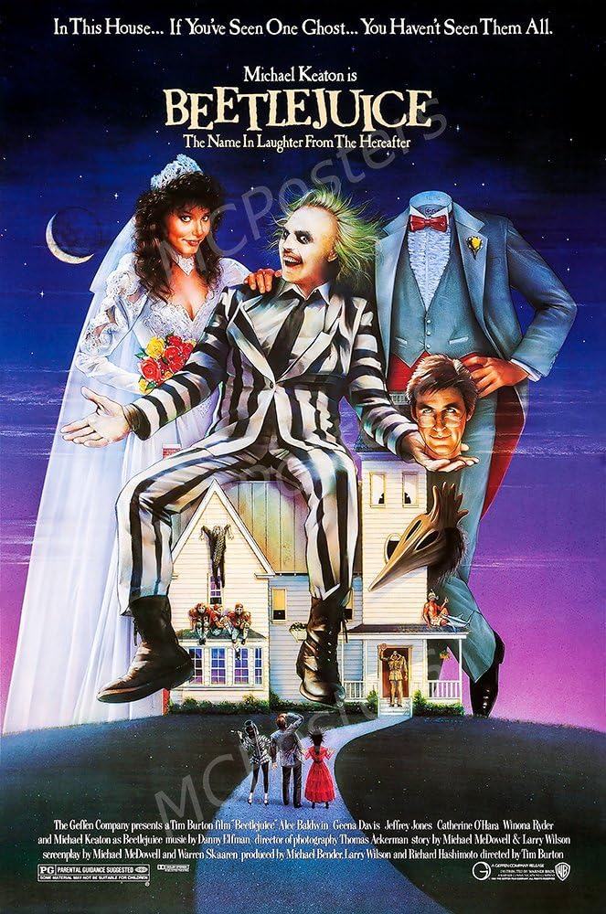 MCPosters Beetlejuice Michael Keaton GLOSSY FINISH Movie Poster - MCP149 (16" x 24" (41cm x 61cm))