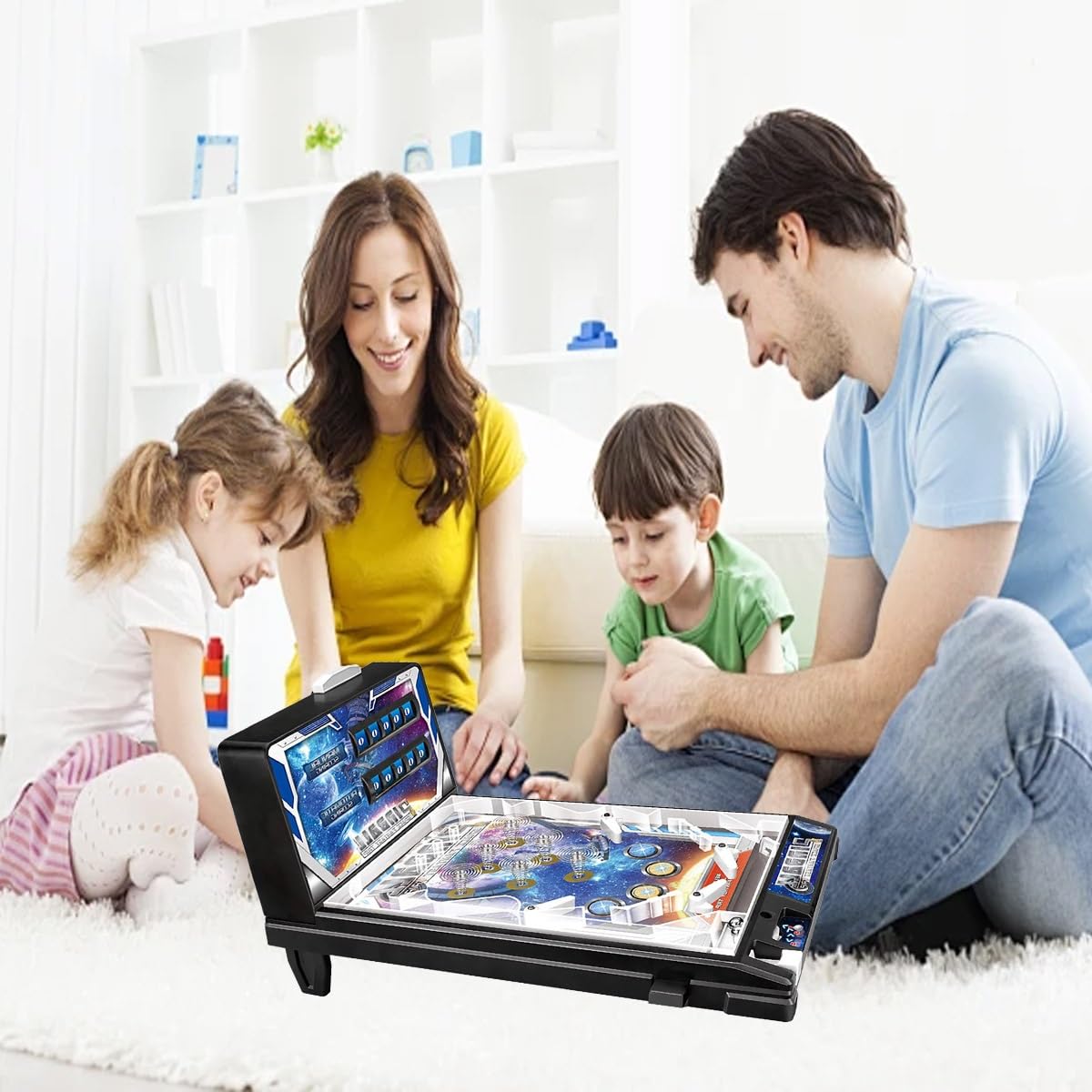 Flipper Électronique de Table Jouet pour Garçons et Filles Âgés 6 + Ans Jeux de Cerveau & Mémoire & Rapidité Flipper Jeu avec Musique 2h45 d’Histoires Incluses
