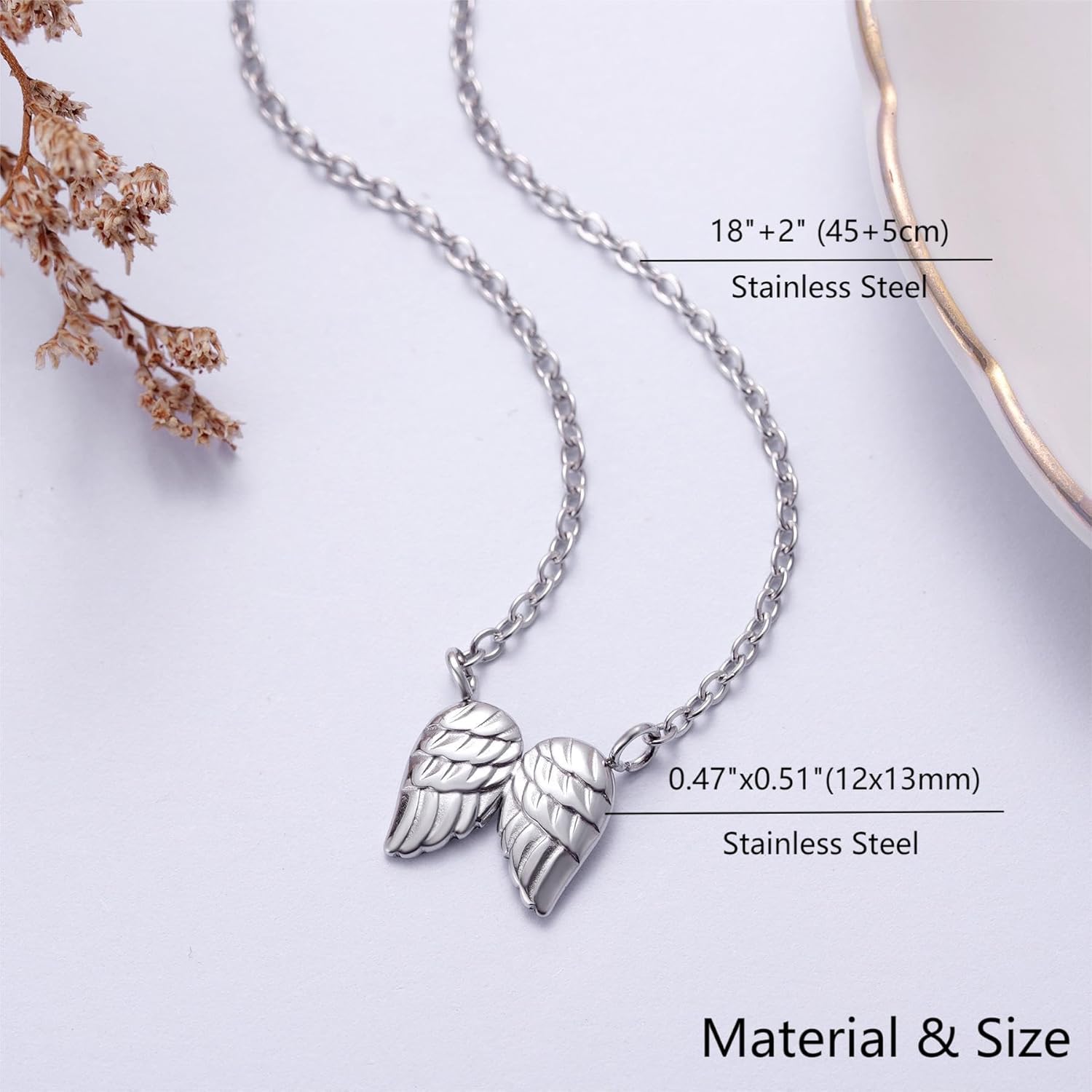 Ralukiia Hug from Heaven Gift, Angel Wings Memorial Necklace for Women, Sympathy Condolence Gifts for Loss of Loved One, Birthday Christmas Keepsake Letter from Heaven - Image 5