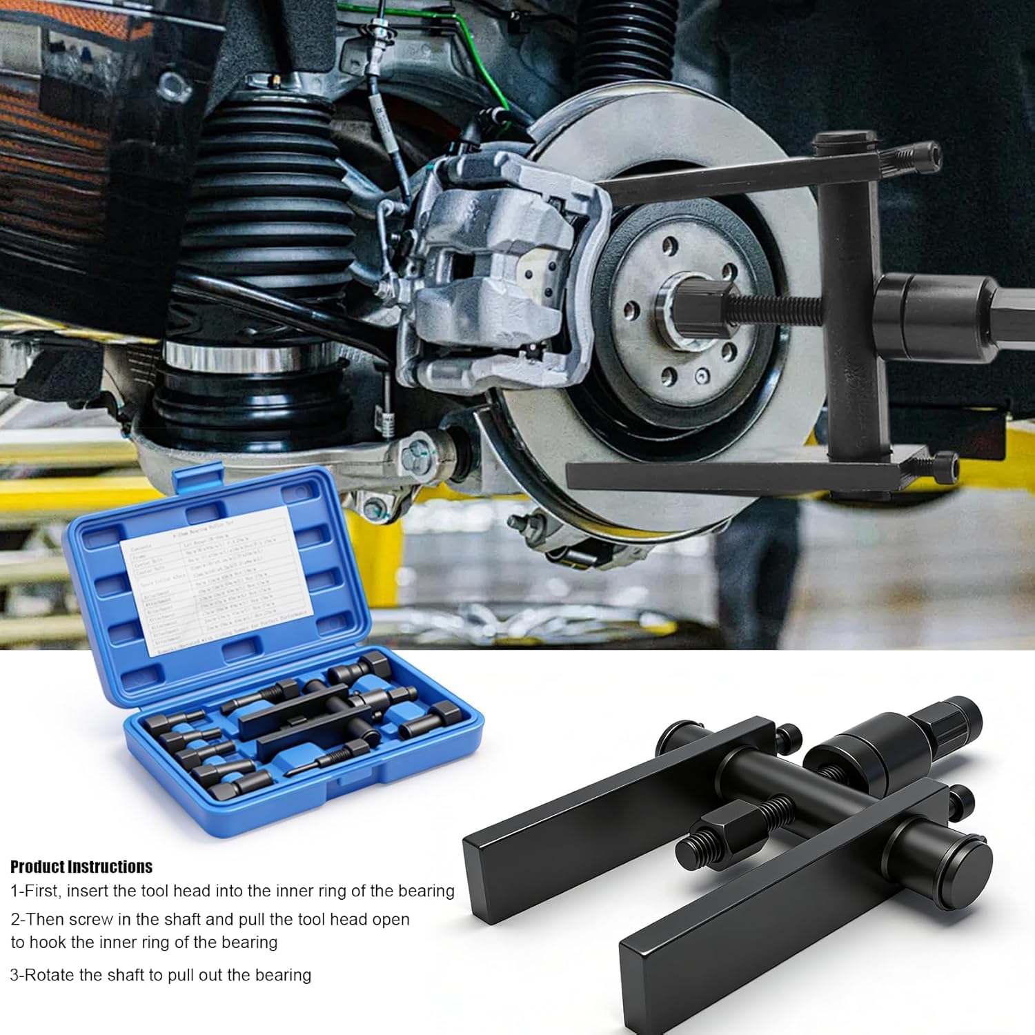 10pcs Lagerabzieher Set, Motorrad Innenlager Abzieher Set, Radlager Werkzeug Motorrad-Lagerabzieher-Set 8–25 mm Motorrad-Innenlager-Entfernungswerkzeug-Set, Kugellager Abzieher Werkzeug für Motorräder
