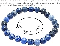 Vista 140 de Amazing Gemstone Pulsera de cristal para mujeres y hombres, pulsera de cristal curativo de protección, pulsera elástica con cuentas de piedras