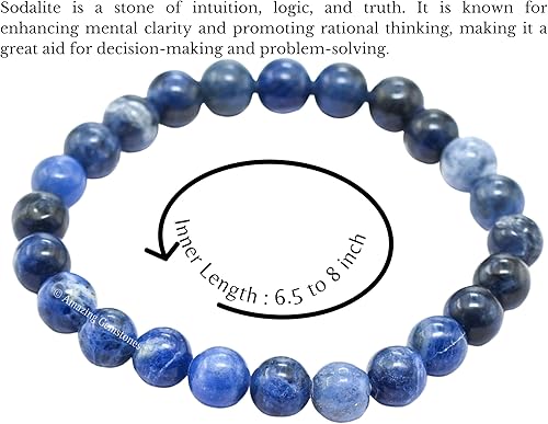 Miniatura 140 de Amazing Gemstone Pulsera de cristal para mujeres y hombres, pulsera de cristal curativo de protección, pulsera elástica con cuentas de piedras