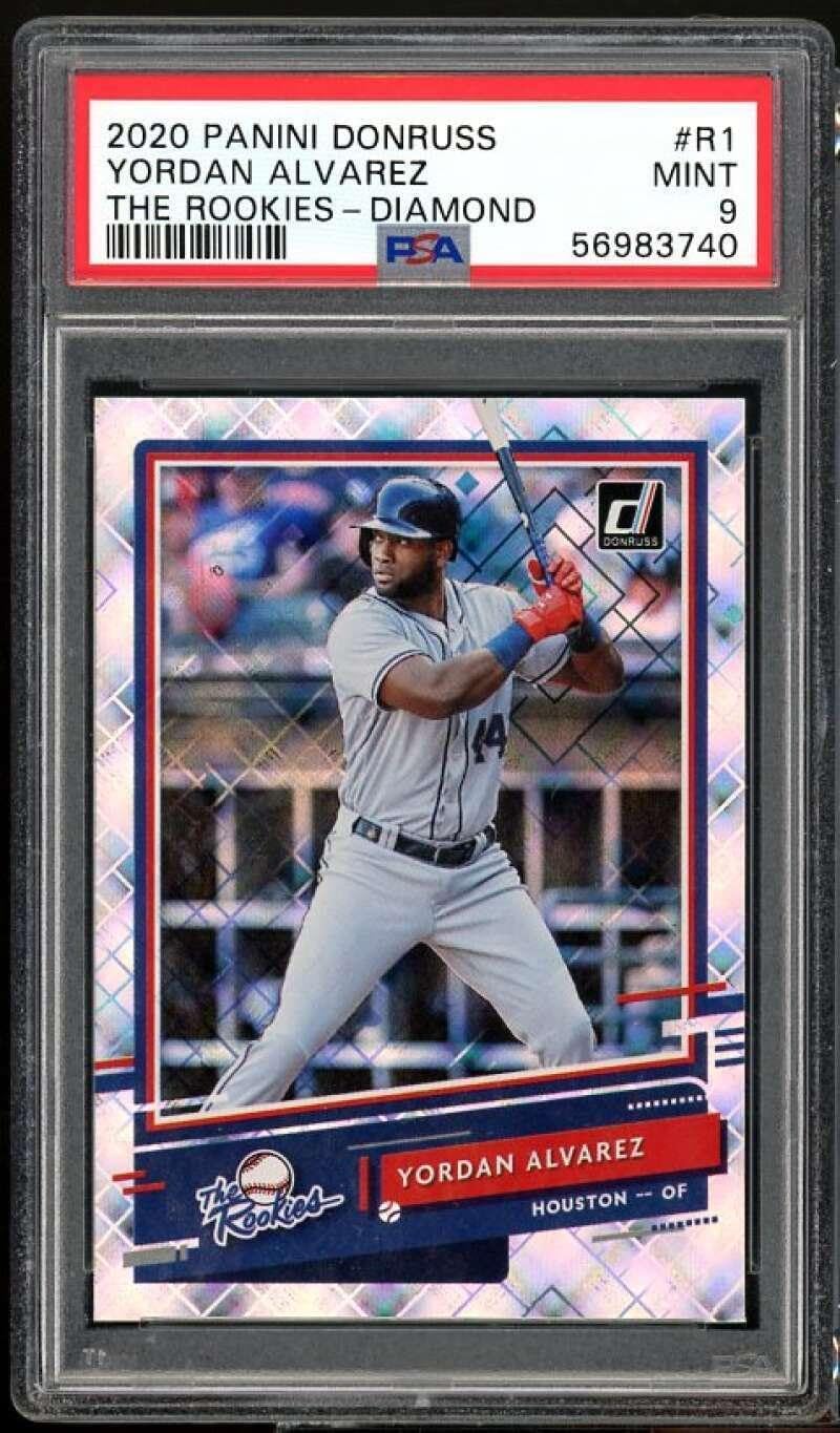 Yordan Alvarez Rookie Card 2020 Donruss The Rookies Diamond #R1 PSA 9 - Baseball Slabbed Rookie Cards