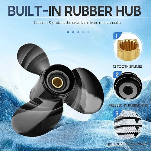 Miniatura 4 de 3-Blade Aluminum Outboard Boat Propeller - for BRP Johnson Evinrude Engines