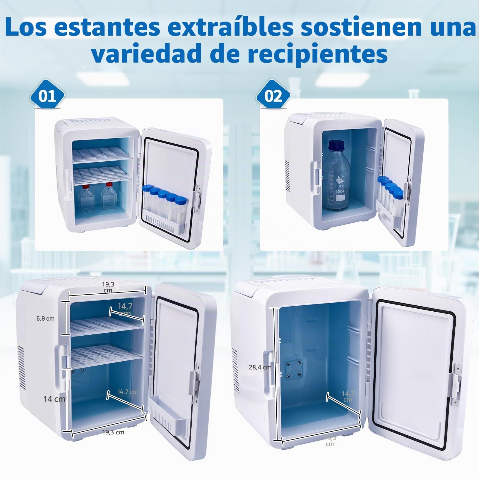 Incubadora de 10 L, 2-65℃ armario termostático para uso general de laboratorio, placas de Petri, semillas, 12 V/220-240 V