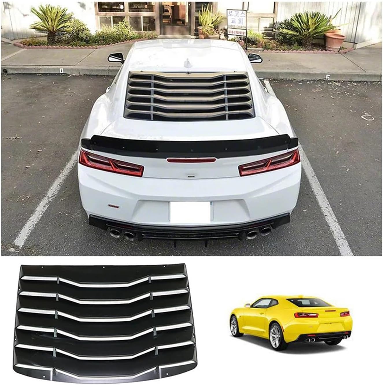 Auto Part Style Modern Rear Window Louver Compatible For Chevrolet Camaro 2016-2023