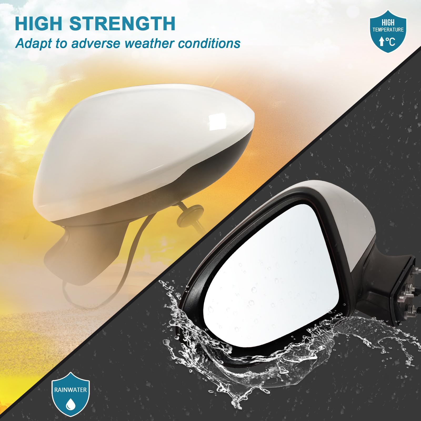 Spieg Driver Side Mirror For 2016-2018 Chevy Cruze - Left Power Heated With Turn Signal & Blind Spot