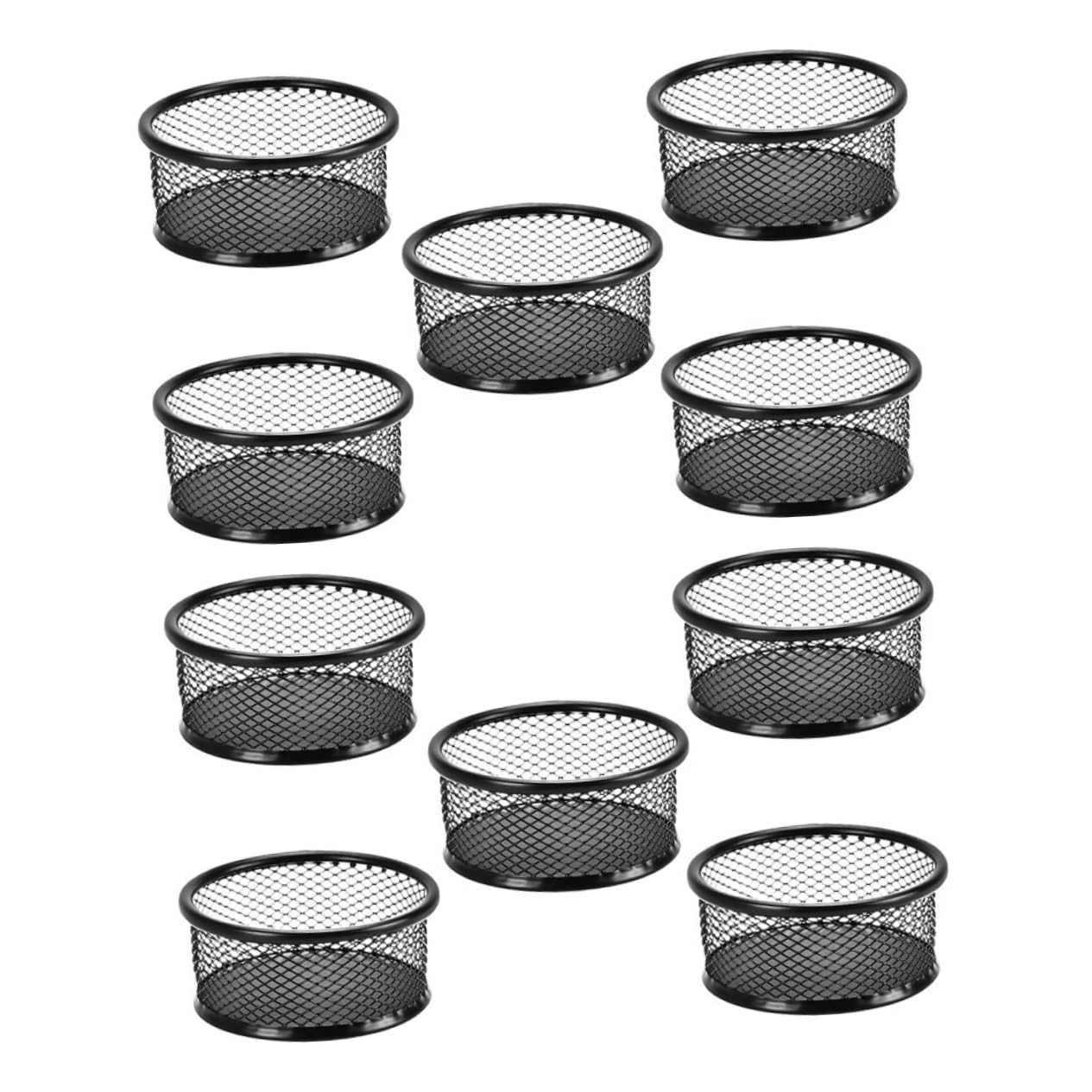 Distributeur de trombones en maille noire DOITOOL | Lot de 10 organiseurs de bureau