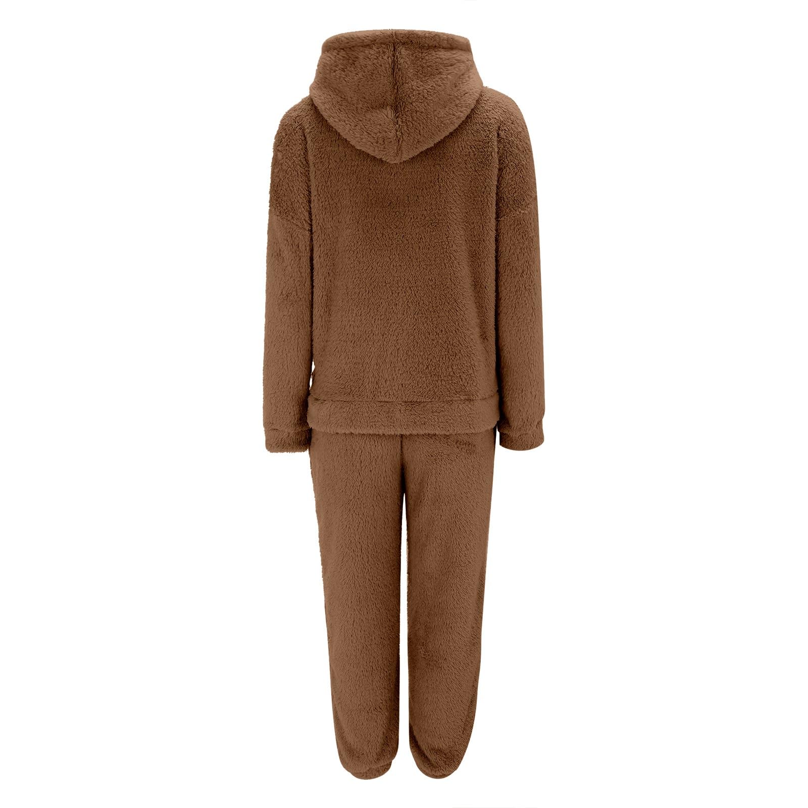 IQYU Tuta da donna per il tempo libero, in pile, da jogging, da donna, con cappuccio, per lo sport, per il sonno, a maniche lunghe con cappuccio