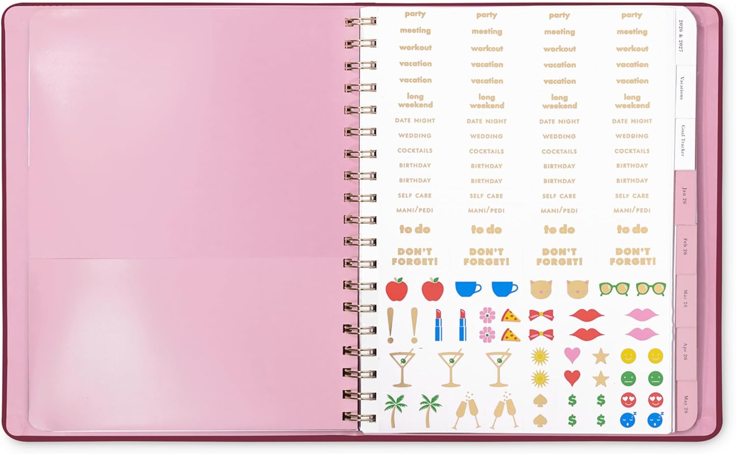kate spade new york 2026 Large Weekly & Monthly Planner, 12 Month Soft Cover Agenda Dated January 2026-December 2026, Cute Planner with Stickers & Spiral Binding (Encyclopedia of Style) - Image 5