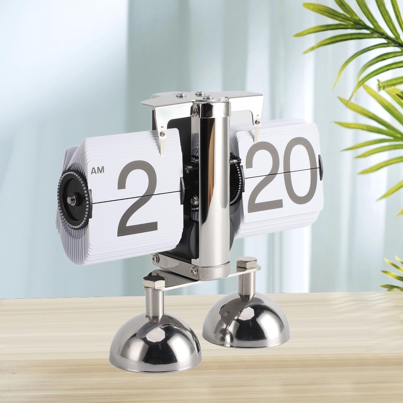 Fdit Reloj de Escritorio con Tapa, Decoración del Hogar Retro con Pilas