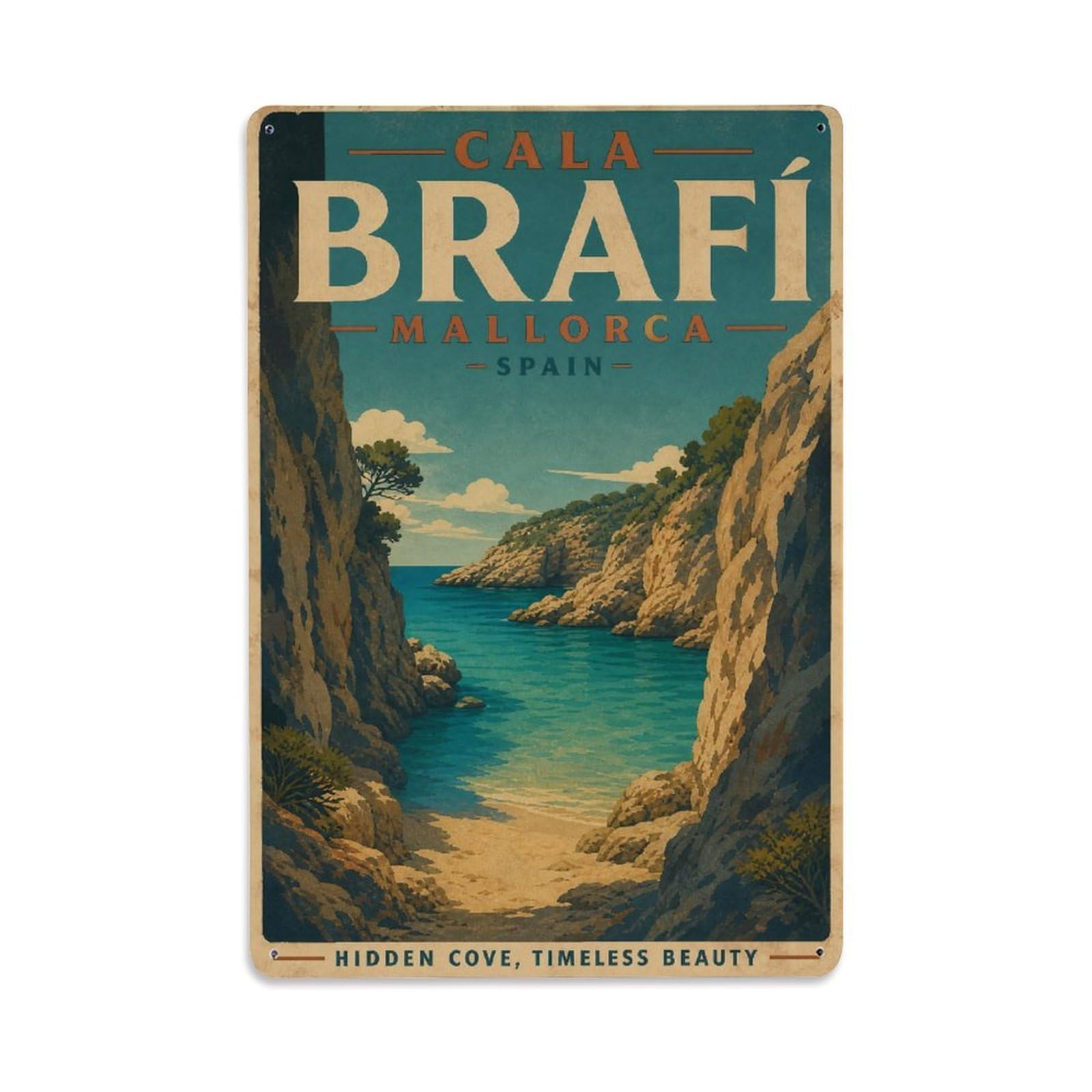 Metal Tin Sign Mallorca Spain Vintage Travel