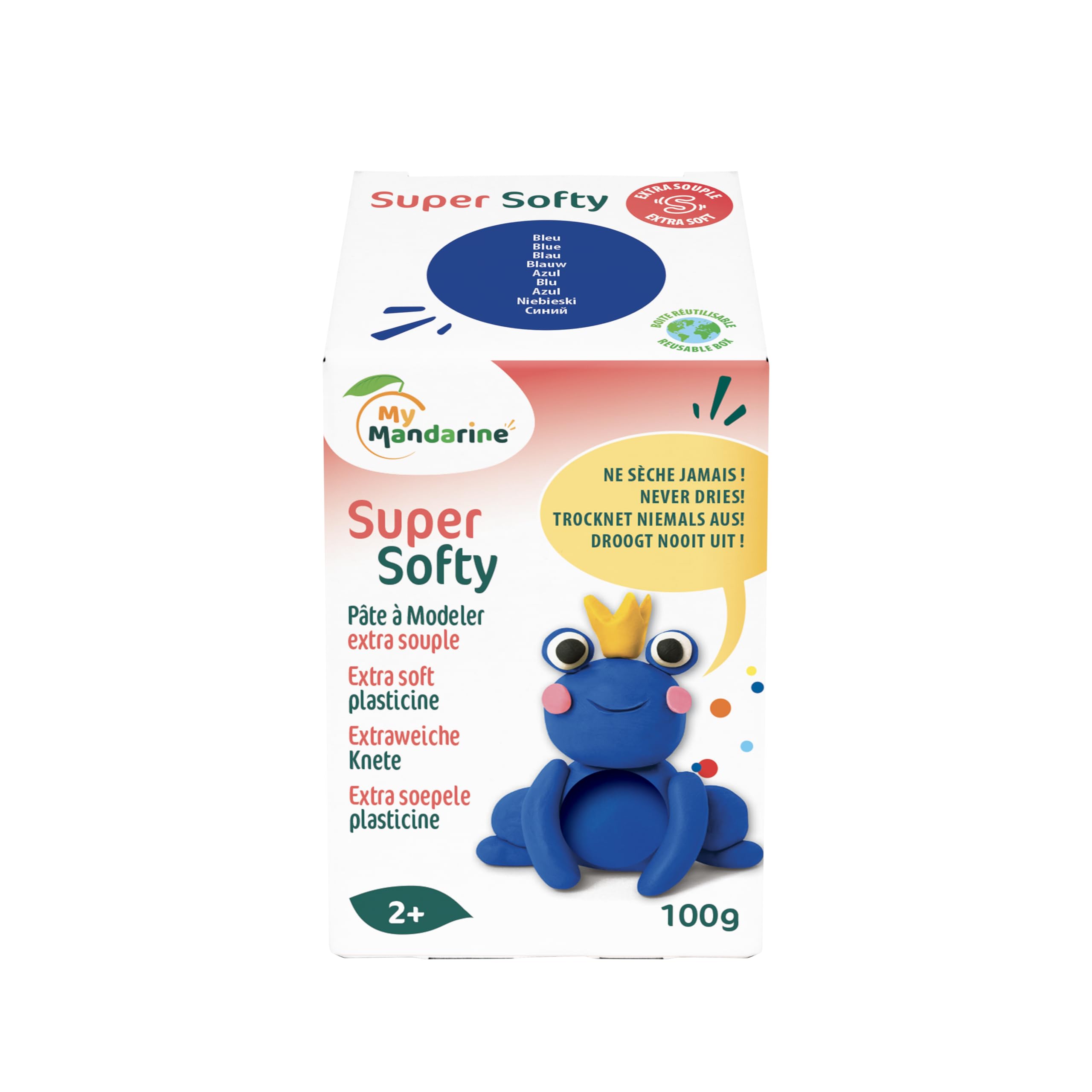 AVENUE MANDARINE SO0880100200C - A 100 G Box of Softy Modelling Clay - from 2 Years Old - Blue Colour - Very Soft Dough - Children's Creative Leisure Activity