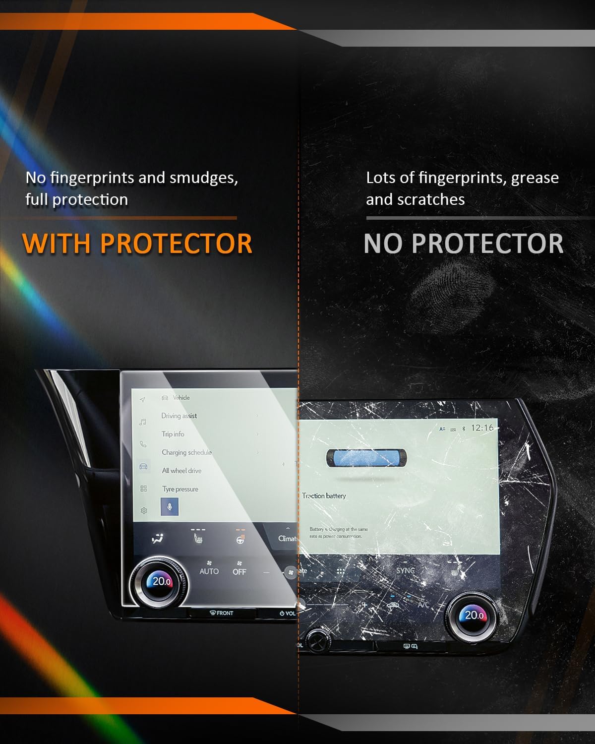 CDEFG For 2024 2025 2026 Lexus RZ 300e 450e Screen Protector - 14 Inch 9H HD Tempered Glass - RZ450e RZ300e (Premium/Luxury) Touchscreen Accessories image 2