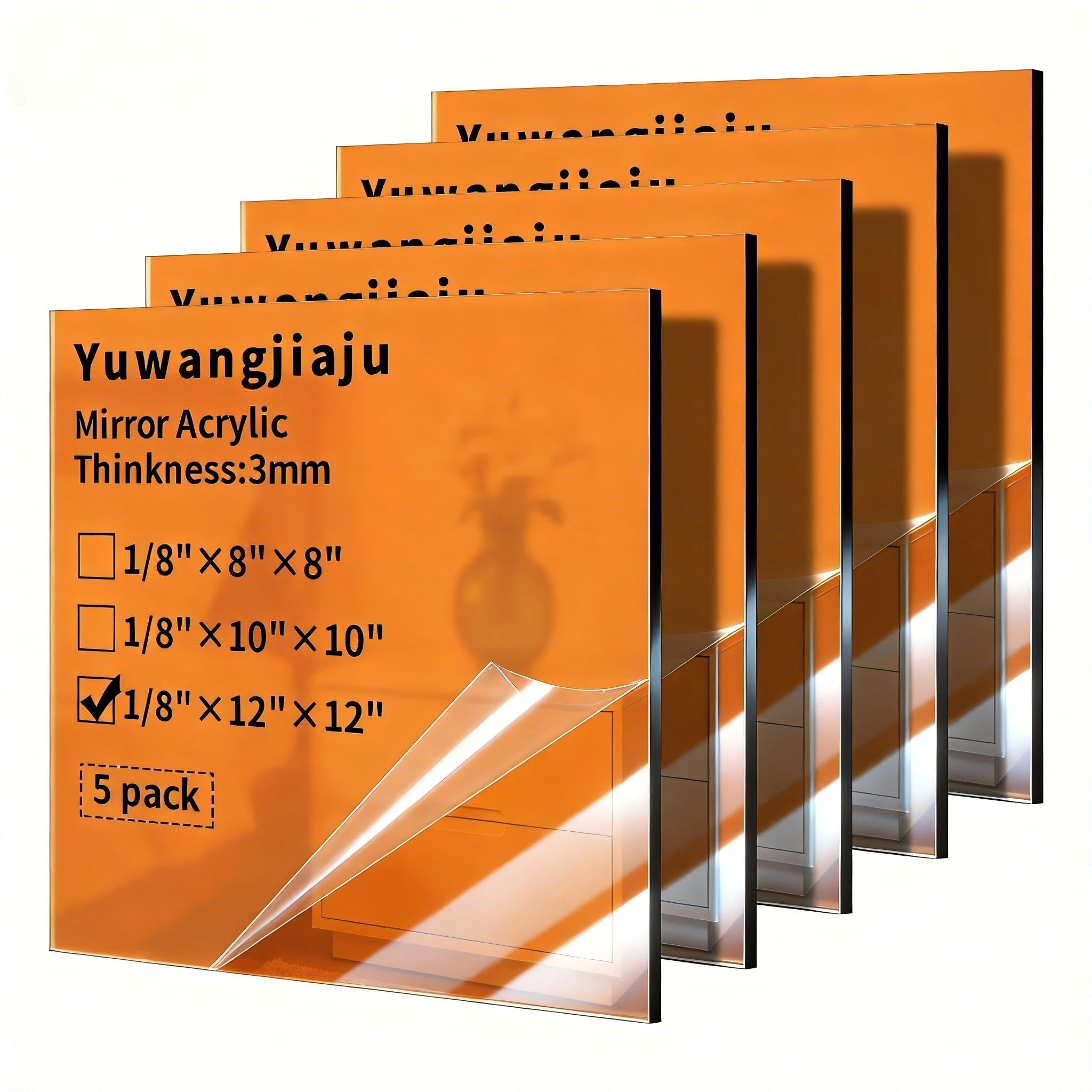 Pink Acrylic Mirror Sheets - 5 Pack for Crafts & Decor -13