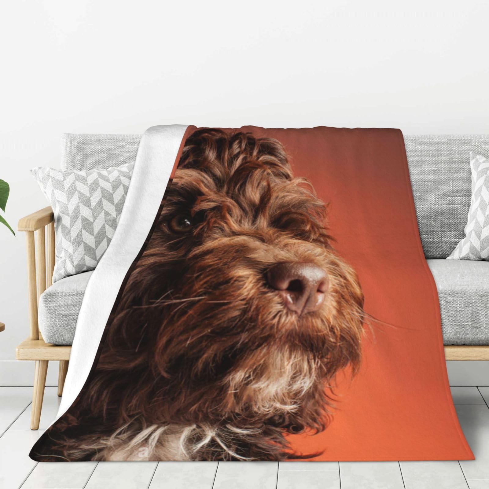 Gawuoab As Picture Adorable Cockapoo Dog,80"X60"Throw Flannel Blanket Super Soft Thick Cozy Comfy Couch