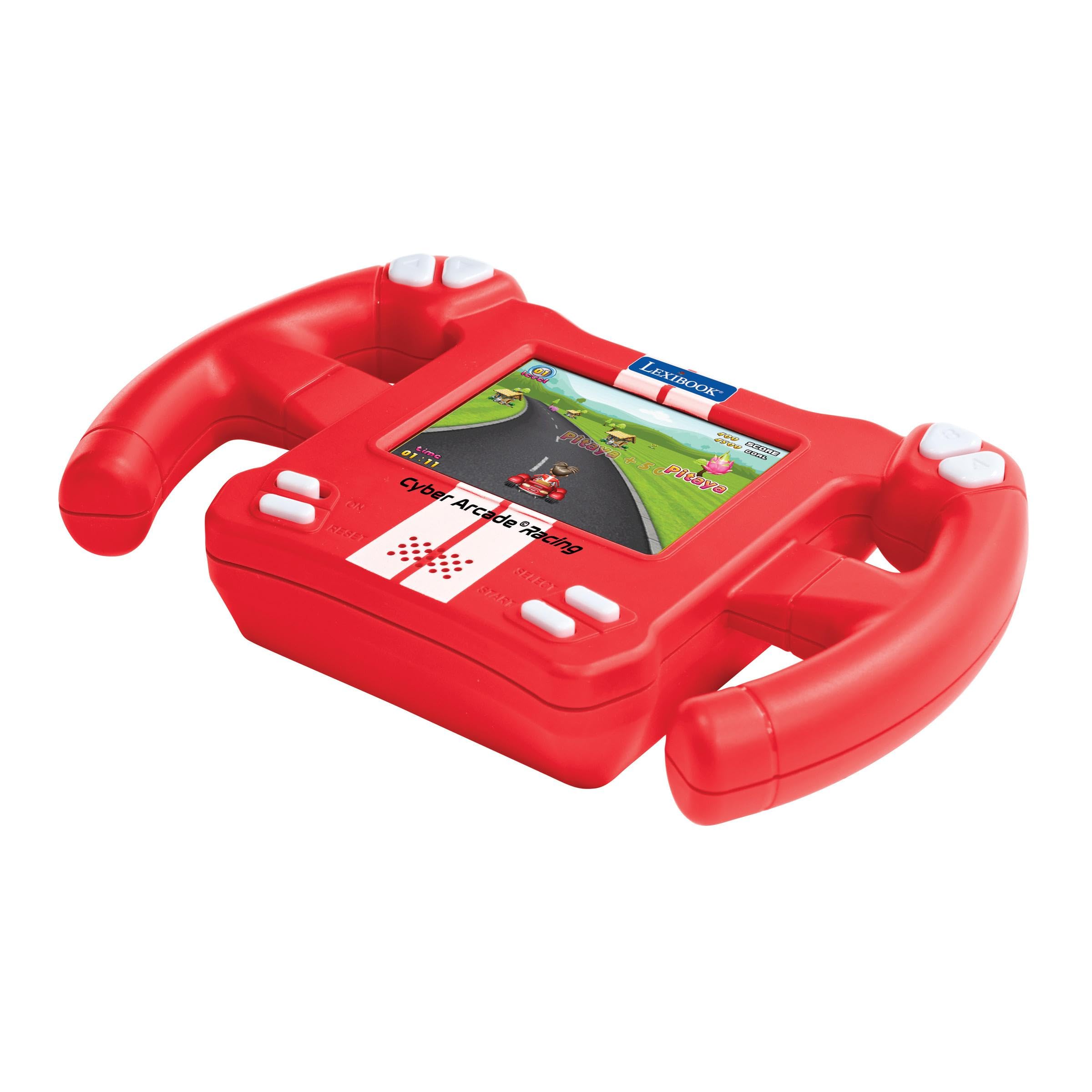 Lexibook, Cyber Arcade Racing, Console per Giochi da Corsa con sensori di Movimento, 30 Giochi di Corse, Azione e Puzzle, Controllo Tramite inclinazione, Rosso, JL3150LXB