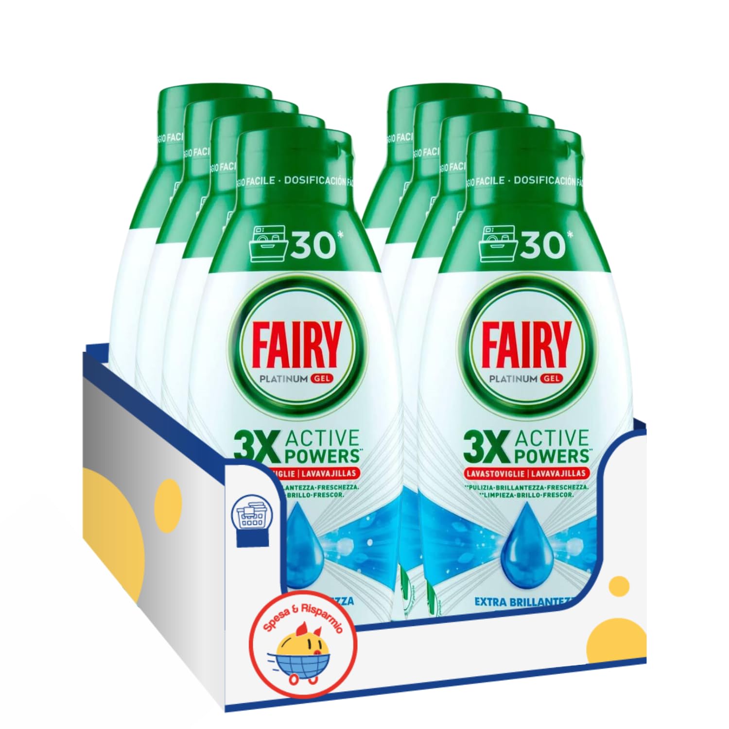 Detergente piatti concentrato con profumo oceanico kit con Spugna Brandizzata SPESA & RISPARMIO Inclusa – Variazioni 4/8/12 Pezzi – 600 ml (8)