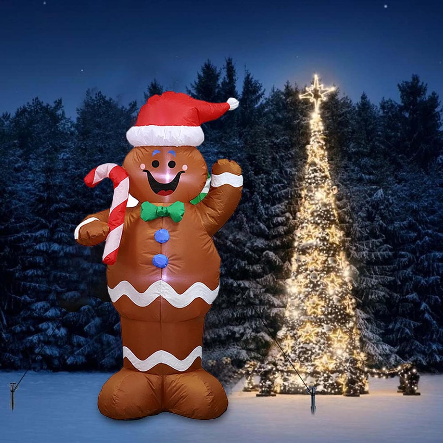 ライト】 12フィート ライト付き クリスマス インフレータブル