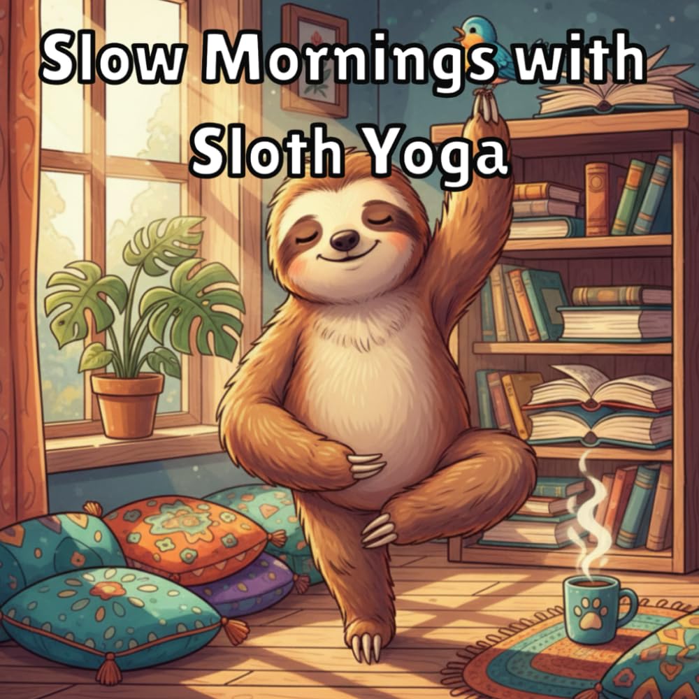 Slow Mornings with Sloth Yoga: A Cute & Cozy Adult Coloring Book of Gentle Movement, Cozy Interiors, and Peaceful Moments (Cute Animal Scenes Coloring Series)