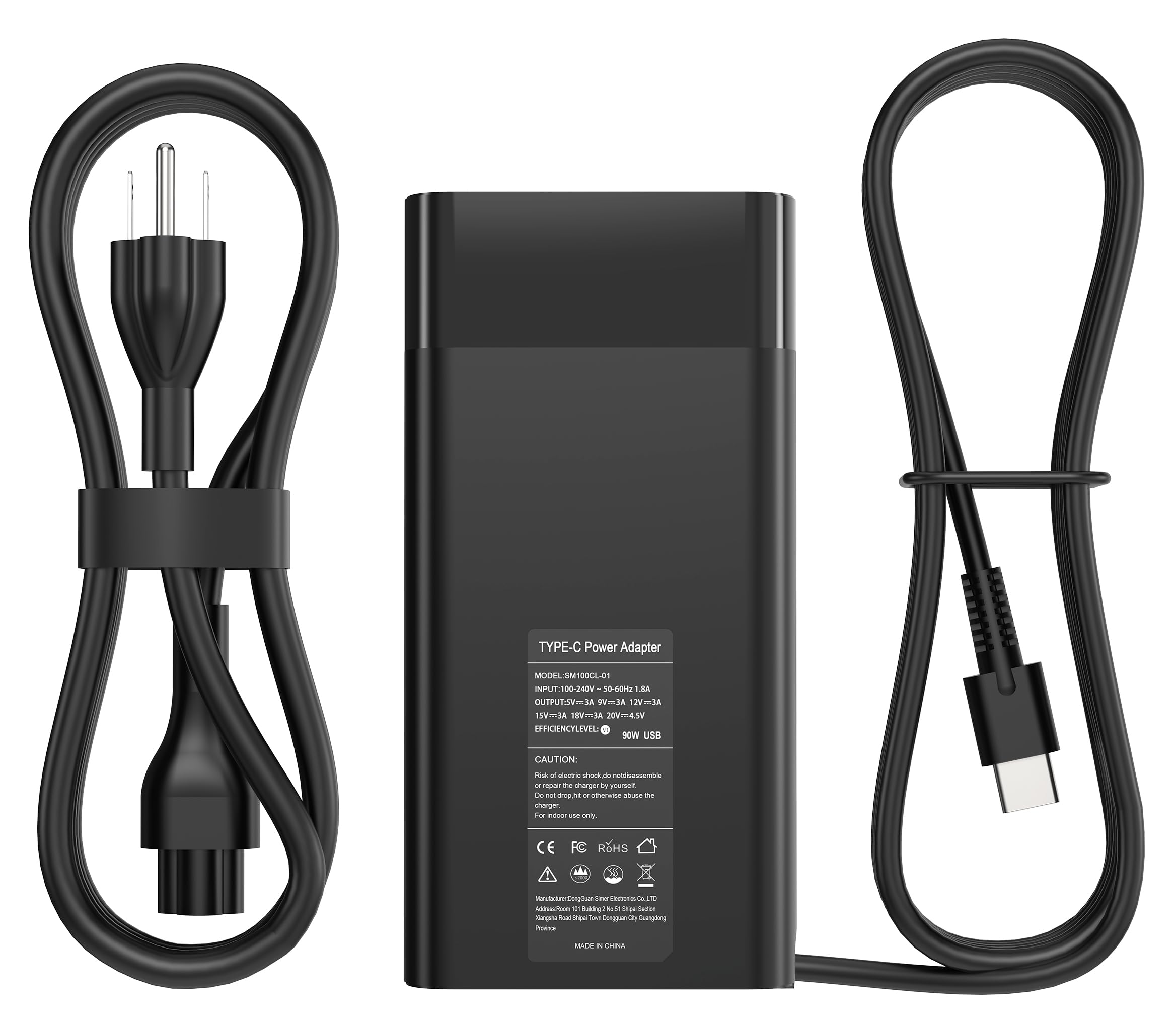New Slim 90W USB C Laptop Charger for HP Spectre x360 HP 904144-850 904082-003 adp-90fe 2ln85aa TPN-DA08 L45440-003 EliteBook 1040 G4 HP 90w USB-c