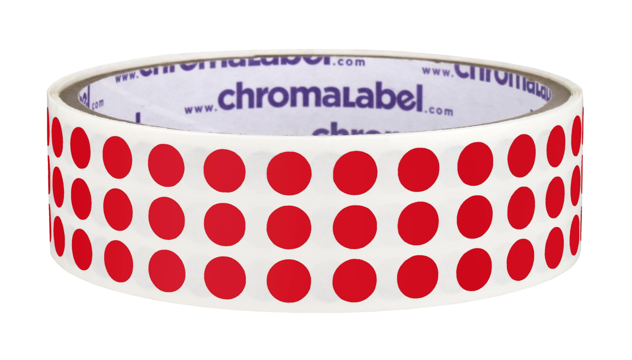 ChromaLabel 1/4 Inch Round Colored Stickers, Permanent Sticky Dots Color Coding Labels, Ideal Colored Dot Stickers for Arts and Crafts - 1000 Colored Sticker Dots per Roll, Red Sticker Dots