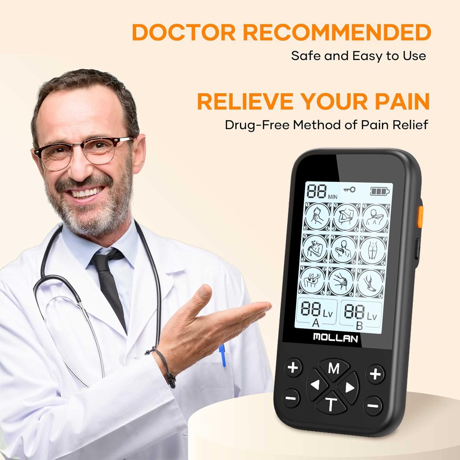 36 Modes EMS TENS Unit, Mollan Dual Channel Muscle Stimulator with 12x2 Electrode Pads, Electronic Pulse Massager for Pain Relief Muscle Strength Shoulder, Back, Leg, Foot, Chronic and Arthritis… : Health & Household