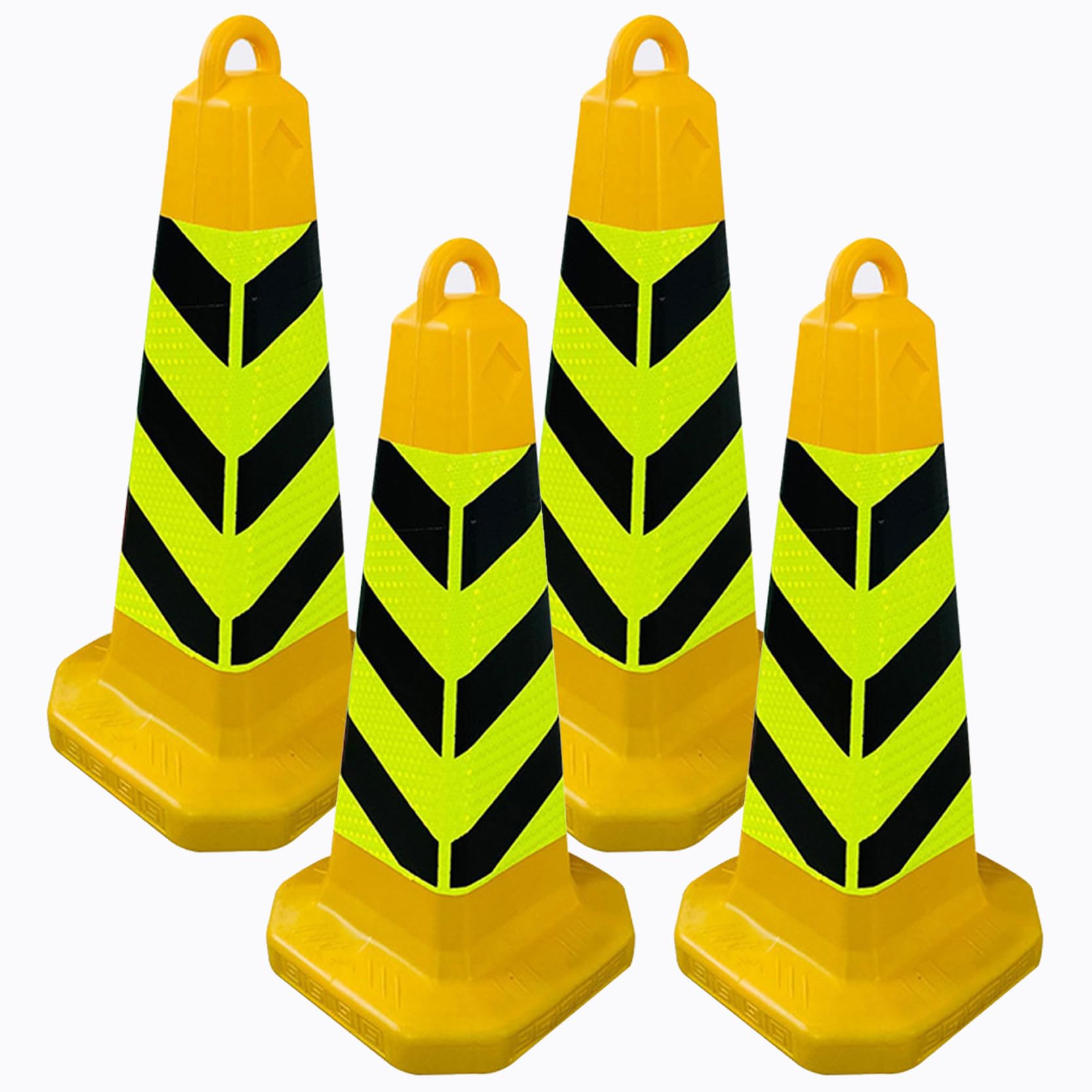 Cônes de Signalisation,Poteaux de Délimitation de Stationnement,Cônes de Circulation,Cônes de Stationnement Lestés,Cônes de Chantier Robustes(Size:70x35x35cm,Color:4A)